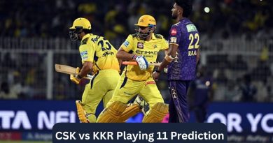 CSK vs KKR Playing 11 Prediction